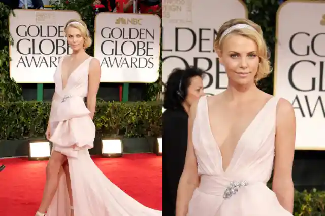 Charlize Theron in Christian Dior (2012 Golden Globes)