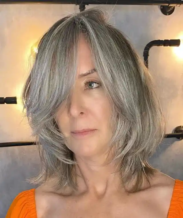 Icy Blonde Bob for Naturally Gray Hair