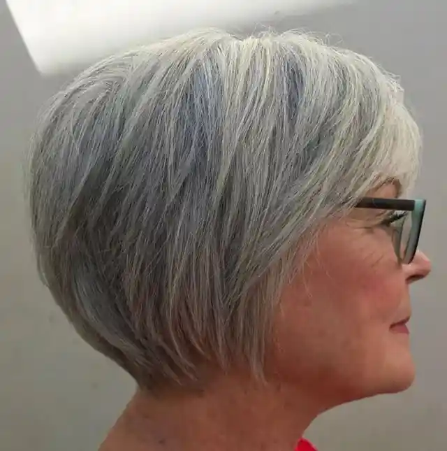 Short Gray Shag for Older Women