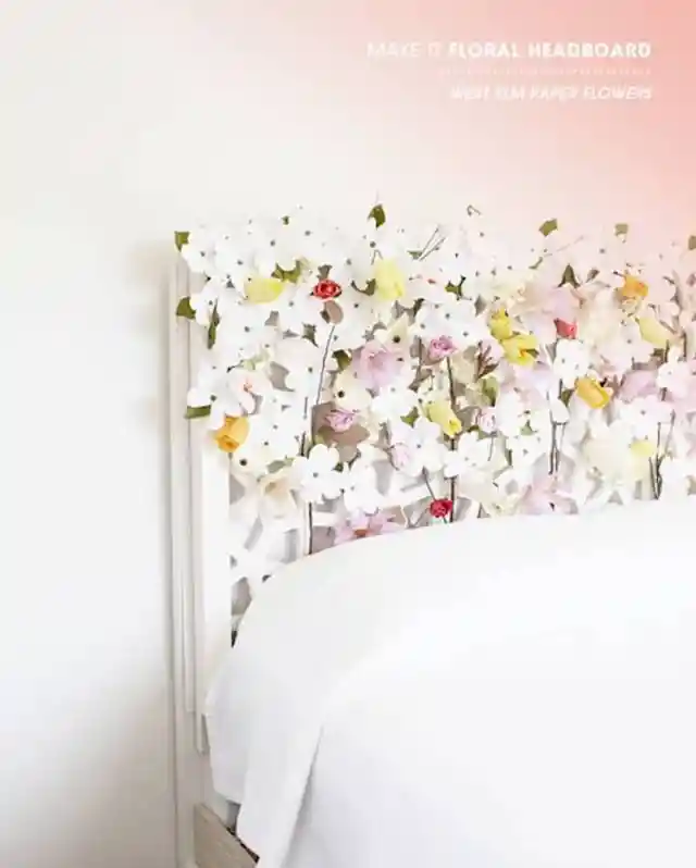 DIY Floral Headboard