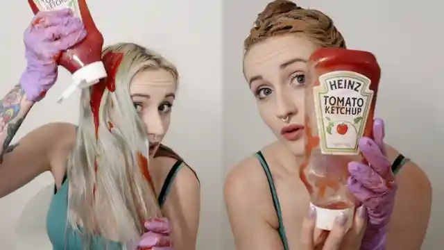 Ketchup for Neutralizing Green Hair