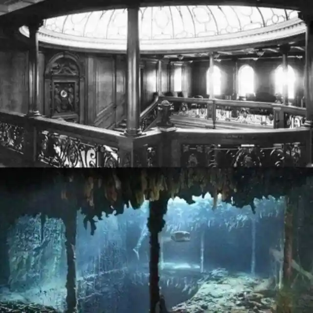 The Titanic’s Staircase Before And After The Accident