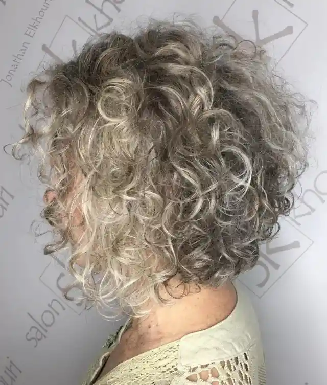 Short Shaggy Bob with Gray Highlights