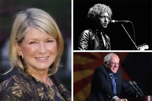 Bernie Sanders, Bob Dylan, and Martha Stewart