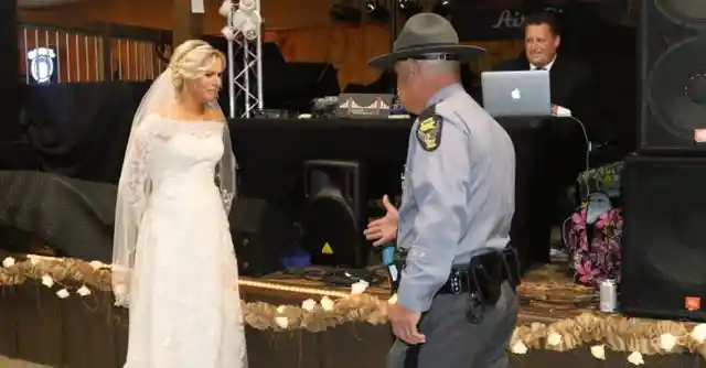 As This Bride Was Reciting Her Vows, She Told Six Police Officers To Stand Behind Groom