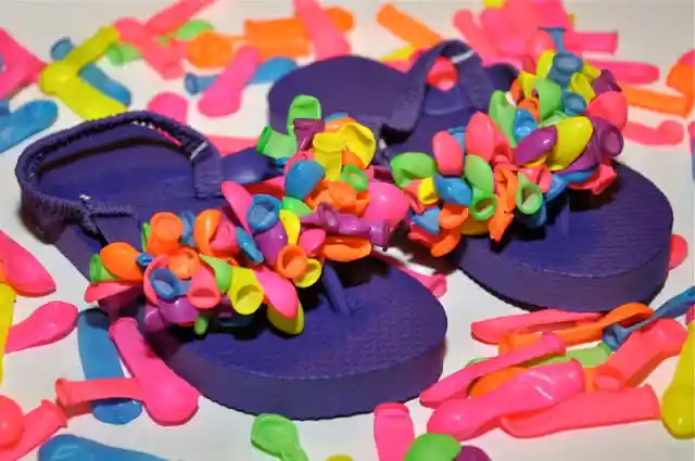 7. Water Balloon Flip Flops