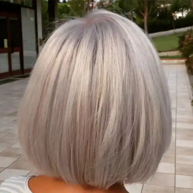 Cool White and Gray Cut with Layered Back