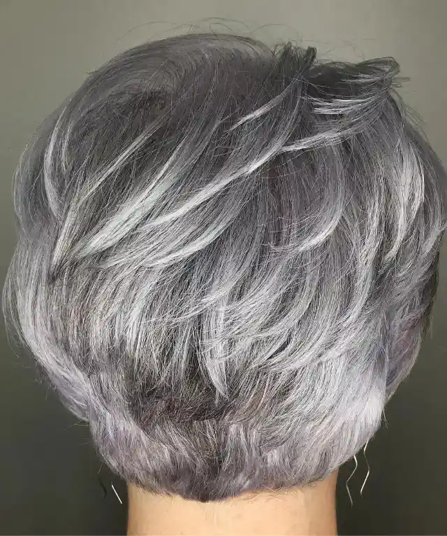 Gray Blonde Stacked Bob