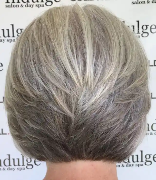 Short Feathered White Blonde Cut