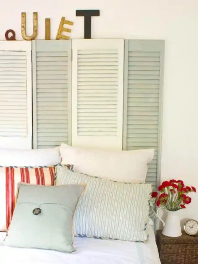 Coastal Cottage Shutter Headboard