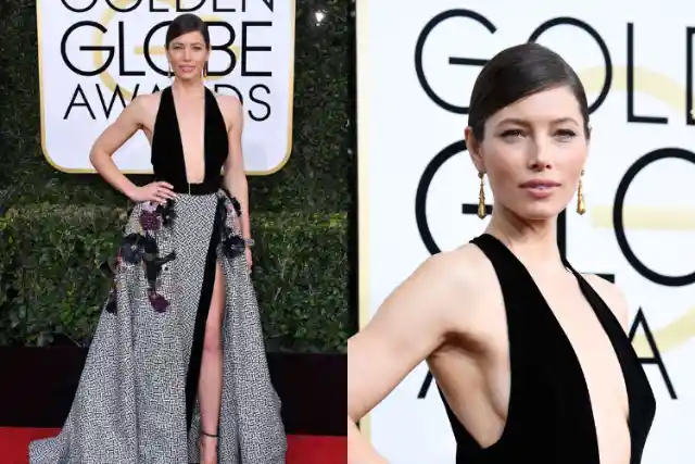 Jessica Biel in Elie Saab (2017 Golden Globes)