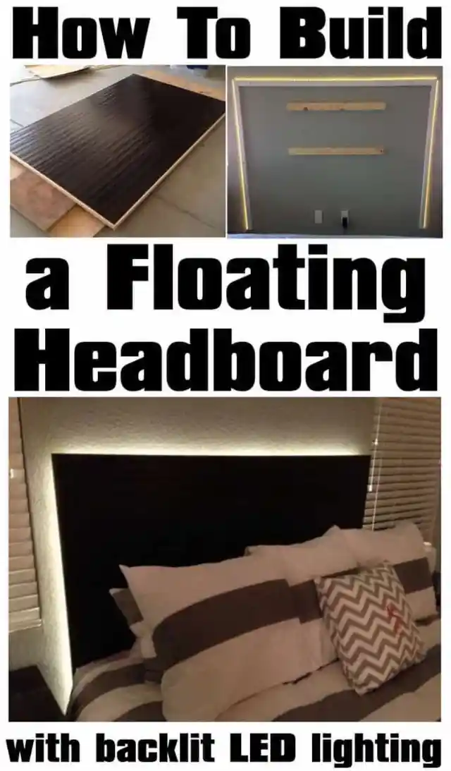 Floating Headboard With LED Lighting