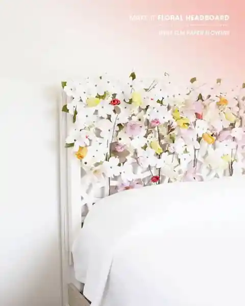 DIY Floral Headboard