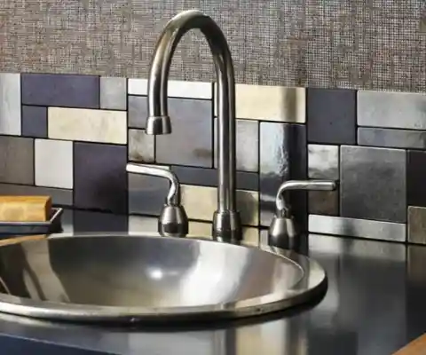 A Metallic Backsplash