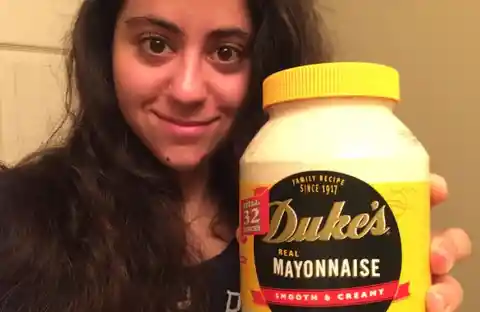 Mayonnaise for Shiny Hair