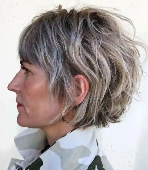 Over 50 Classy Side-Parted Chin-Length Bob