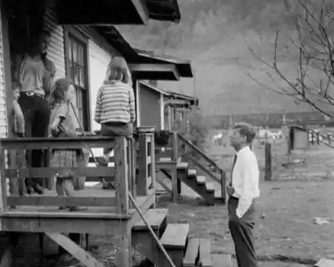 John F. Kennedy Campaigning Door-to-door In West Virginia, 1960