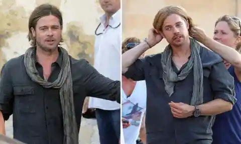 20. Brad Pitt and His World War Z Double