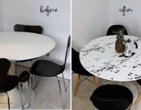 12. Marble Kitchen Table