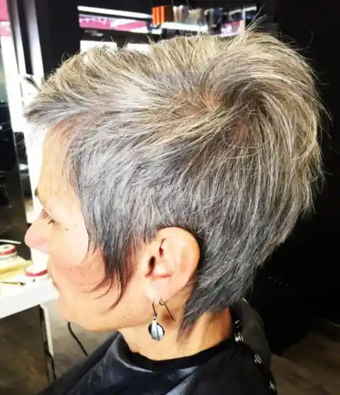 Thick Layered Bob for Graying Hair