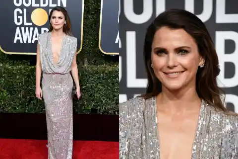 Keri Russell in Monique Lhuillier (2019 Golden Globes)