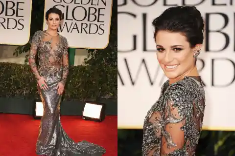 Lea Michele in Marchesa (2012 Golden Globes)